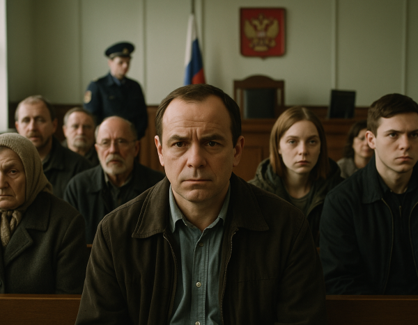 Люди в зале суда в ожидании решения